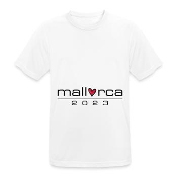 Majorque 2023 Coeur - T-shirt respirant Homme - blanc - Devant - AI Model Male 185 dark (185cm)