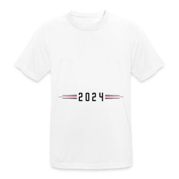 2024 Symbol - Männer T-Shirt atmungsaktiv - Weiß - Vorne - AI Model Male 185 dark (185cm)