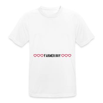 Fermier garçon coeur amour - T-shirt respirant Homme - blanc - Devant - AI Model Male 185 dark (185cm)