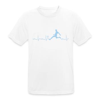 Fußball Herzschlag Ball Tor Mannschaft Geschenk - Männer T-Shirt atmungsaktiv - Weiß - Vorne - AI Model Male 185 dark (185cm)
