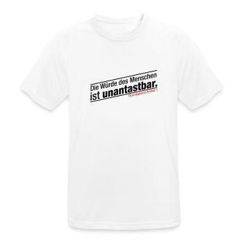 Grundgesetz Die Würde des Menschen ist unantastbar - Männer T-Shirt atmungsaktiv - Weiß - Vorne - AI Model Male 185 dark (185cm)