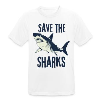 Save the sharks - Men's Breathable T-Shirt - white - Front - AI Model Male 185 dark (185cm)