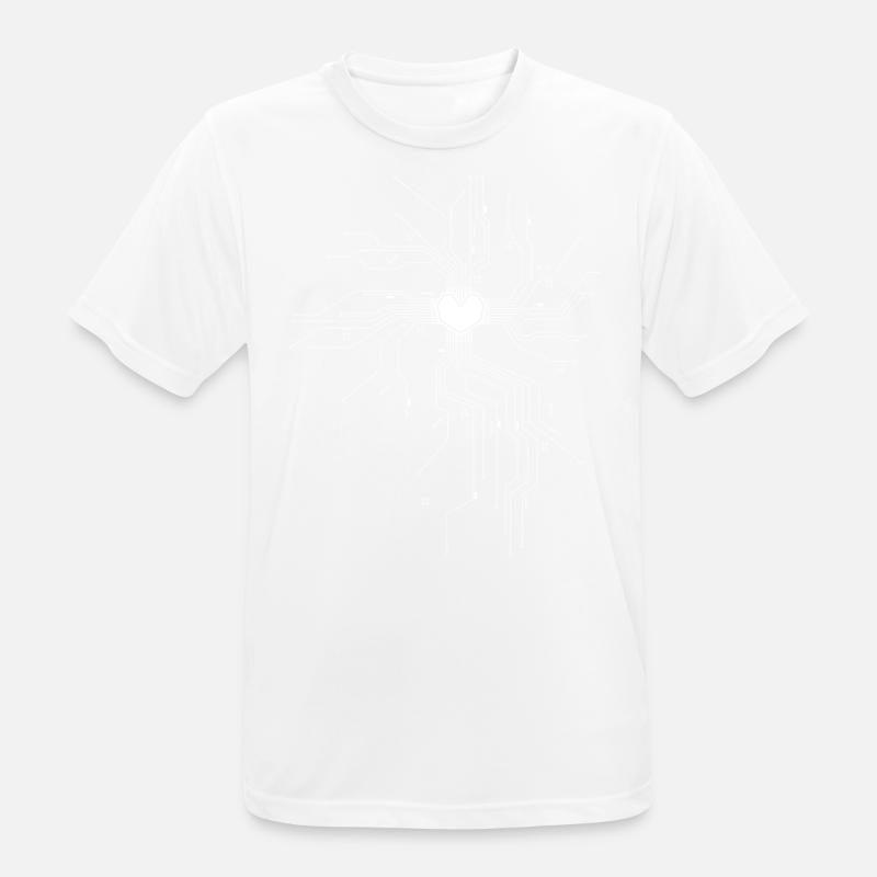 Das Herz eines Tech Nerds Prozessor Computer Kern - Männer T-Shirt atmungsaktiv - Weiß