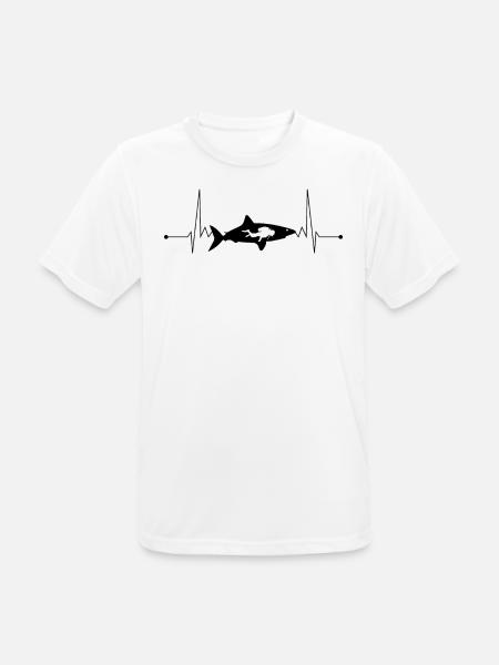Scuba Dive Taucher Hai Tauchen Haifisch Herzschlag - Männer T-Shirt atmungsaktiv - Weiß