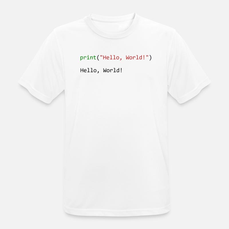 Hello World lustiges Geschenk Python Programmierer - Männer T-Shirt atmungsaktiv - Weiß