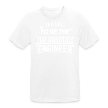 Robot Robot robotique nerd ordinateur - T-shirt respirant Homme - blanc - Devant - AI Model Male 185 dark (185cm)