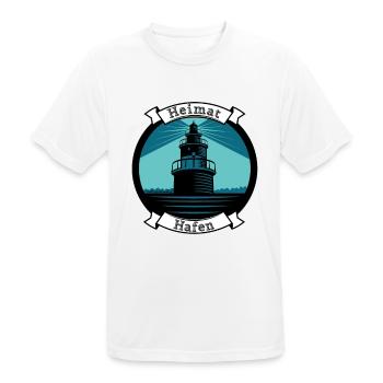 Heimathafen Leuchtturm - ImNordenVerankert - Männer T-Shirt atmungsaktiv - Weiß - Vorne - AI Model Male 185 dark (185cm)