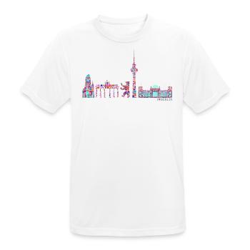 Berlin T-Shirt - Berlin Skyline Shirt - I Love - T-shirt respirant Homme - blanc - Devant - AI Model Male 185 dark (185cm)