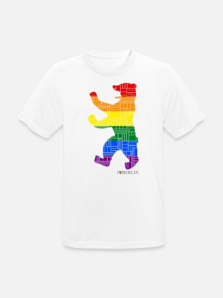 Berlin - Berliner Bär - I Love Berlin - Gay Pride - Männer T-Shirt atmungsaktiv - Weiß