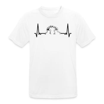EKG Ringen Herzschlag Ringer Herzlinie Wrestling - Männer T-Shirt atmungsaktiv - Weiß - Vorne - AI Model Male 185 dark (185cm)
