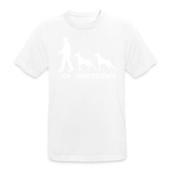 Ich Meine Follower Dobermann Hund Hunde Züchter - Männer T-Shirt atmungsaktiv - Weiß - Vorne - AI Model Male 185 dark (185cm)