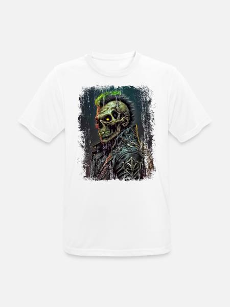 Horror Punk Zombie Skull - Männer T-Shirt atmungsaktiv - Weiß