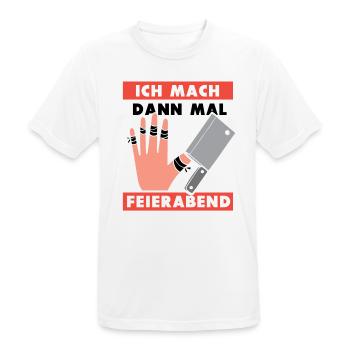Ich mach dann mal feierabend Metzger Fleischer - Männer T-Shirt atmungsaktiv - Weiß - Vorne - AI Model Male 185 dark (185cm)