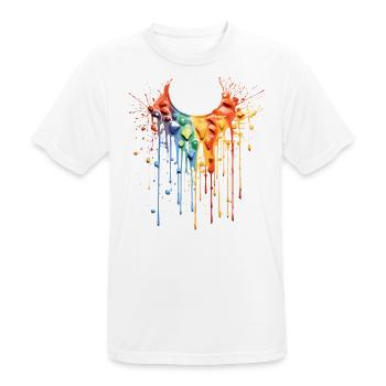 Regenbogen Farbkette - Männer T-Shirt atmungsaktiv - Weiß - Vorne - AI Model Male 185 dark (185cm)