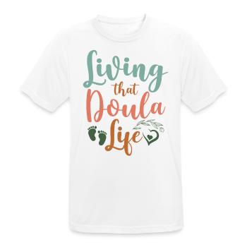 Doula Birth Worker Living That - Männer T-Shirt atmungsaktiv - Weiß - Vorne - AI Model Male 185 dark (185cm)