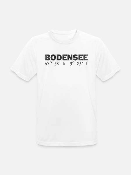 Bodensee Koordinaten - Männer T-Shirt atmungsaktiv - Weiß