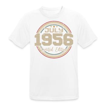 1956 Birthday July 1956 Gift July 1956 - Men's Breathable T-Shirt - white - Front - AI Model Male 185 dark (185cm)
