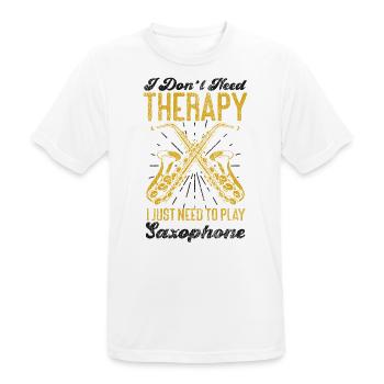 Saxophones I Don't Need Therapy I - Men's Breathable T-Shirt - white - Front - AI Model Male 185 dark (185cm)