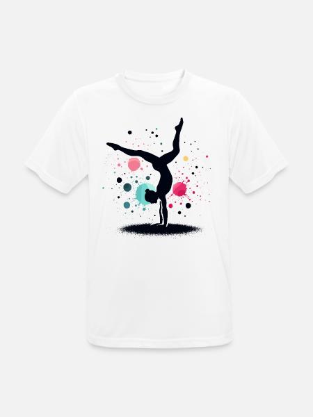 Turnen Gymnastik Turnerin Akrobatik - Männer T-Shirt atmungsaktiv - Weiß
