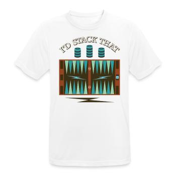 Backgammon Spiel - Männer T-Shirt atmungsaktiv - Weiß - Vorne - AI Model Male 185 dark (185cm)