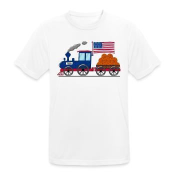 Chemin de fer de basket-ball de drapeau des États-Unis - T-shirt respirant Homme - blanc - Devant - AI Model Male 185 dark (185cm)