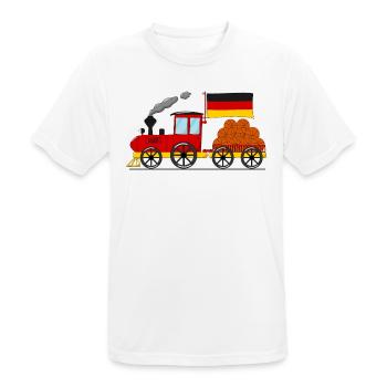 Deutschland Flagge Basketball Eisenbahn - Männer T-Shirt atmungsaktiv - Weiß - Vorne - AI Model Male 185 dark (185cm)