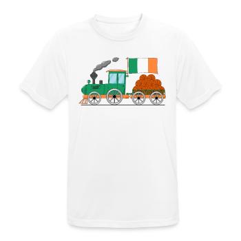 Ireland Flag Basketball Railway - Men's Breathable T-Shirt - white - Front - AI Model Male 185 dark (185cm)
