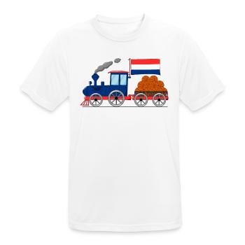Holland Flag Basketball Railroad - Men's Breathable T-Shirt - white - Front - AI Model Male 185 dark (185cm)