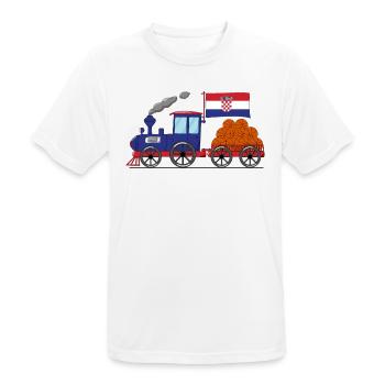 Kroatien Flagge Basketball Eisenbahn - Männer T-Shirt atmungsaktiv - Weiß - Vorne - AI Model Male 185 dark (185cm)