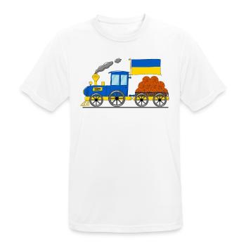 Ukraine Flag Basketball Chemin de fer - T-shirt respirant Homme - blanc - Devant - AI Model Male 185 dark (185cm)