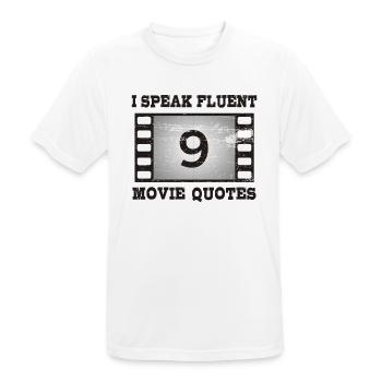 I speak fluent movie quotes - Men's Breathable T-Shirt - white - Front - AI Model Male 185 dark (185cm)