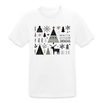 Scandinavian Christmas Winter Elements with Reinde - Men's Breathable T-Shirt - white - Front - AI Model Male 185 dark (185cm)