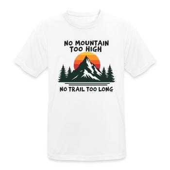 Aucune montagne n’est trop haute, aucune montagne n’est trop longue - Aventure - T-shirt respirant Homme - blanc - Devant - AI Model Male 185 dark (185cm)