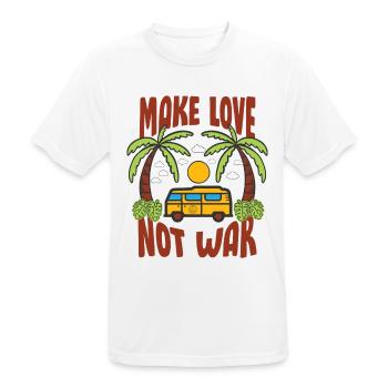 Make Love Not War Flower Power Hippie - Men's Breathable T-Shirt - white - Front - AI Model Male 185 dark (185cm)