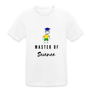 Master of Science Graduate University - Men's Breathable T-Shirt - white - Front - AI Model Male 185 dark (185cm)