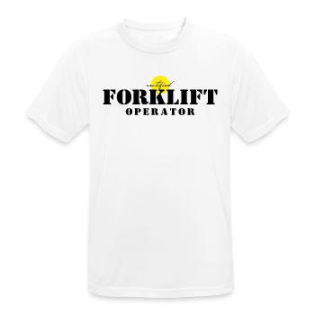 Forklift Operator Certification - Men's Breathable T-Shirt - white - Front - AI Model Male 185 dark (185cm)
