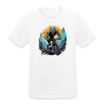 MTB Mountainbike Fahrrad BMX El-Chupacabra - Männer T-Shirt atmungsaktiv - Weiß - Vorne - AI Model Male 185 dark (185cm)