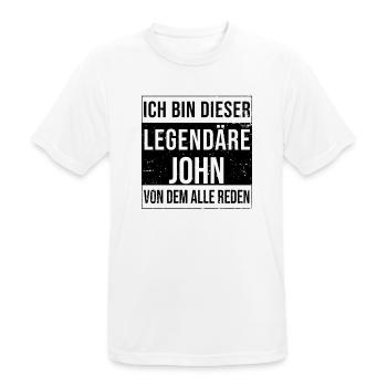 Ich bin dieser legendäre für John - Männer T-Shirt atmungsaktiv - Weiß - Vorne - AI Model Male 185 dark (185cm)