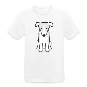 Borzoi Hund Cartoon Kawaii Illustration - Männer T-Shirt atmungsaktiv - Weiß - Vorne - AI Model Male 185 dark (185cm)
