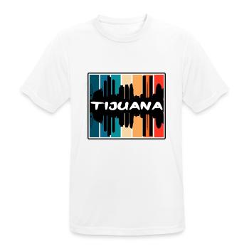 Tijuana Mexico Skyline Silhouette Travel Souvenir - Men's Breathable T-Shirt - white - Front - AI Model Male 185 dark (185cm)