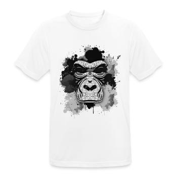 Gorilla - Männer T-Shirt atmungsaktiv - Weiß - Vorne - AI Model Male 185 dark (185cm)