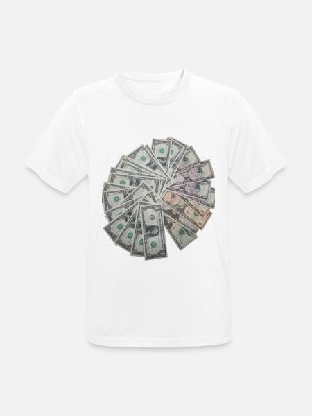 Money Geld - Männer T-Shirt atmungsaktiv - Weiß