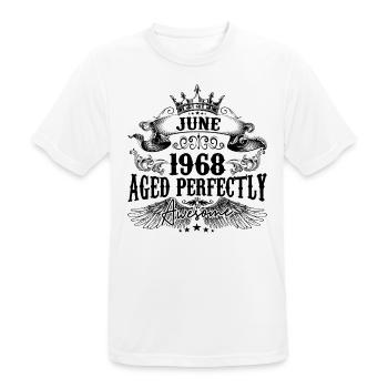 1968 | June Aged Perfectly 1968 Geburtstagsgeschenk - Männer T-Shirt atmungsaktiv - Weiß - Vorne - AI Model Male 185 dark (185cm)