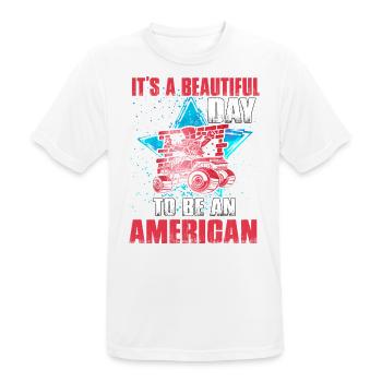 It's a beautiful day to be an American 4. Juli - Männer T-Shirt atmungsaktiv - Weiß - Vorne - AI Model Male 185 dark (185cm)