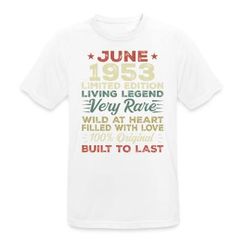 June 1953 Birthday June 1953 Gift June 1953 - Men's Breathable T-Shirt - white - Front - AI Model Male 185 dark (185cm)