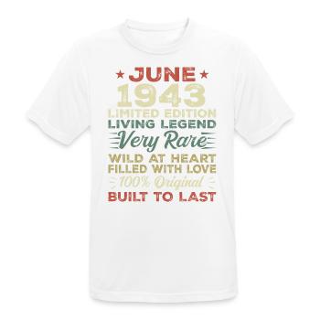 June 1943 Birthday June 1943 Gift June 1943 - Men's Breathable T-Shirt - white - Front - AI Model Male 185 dark (185cm)