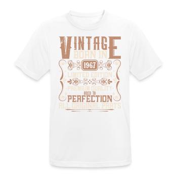 1967 Birthday Vintage 1967 Born Vintage 1967 - Men's Breathable T-Shirt - white - Front - AI Model Male 185 dark (185cm)