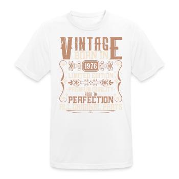 1976 Birthday Vintage 1976 Born Vintage 1976 - Men's Breathable T-Shirt - white - Front - AI Model Male 185 dark (185cm)