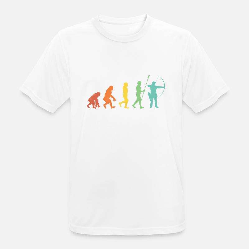 Evolution Bogenschießen Bogenschütze Pfeil Bogen - Männer T-Shirt atmungsaktiv - Weiß