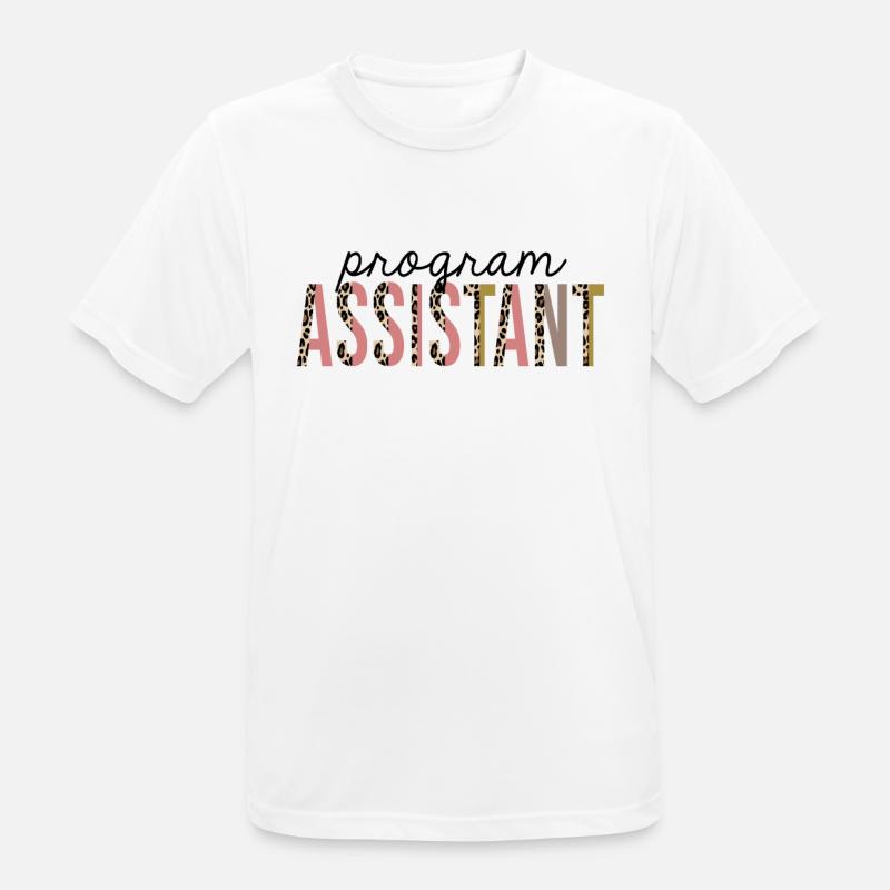 Program Assistant Leopard Print Funny - Men's Breathable T-Shirt - white